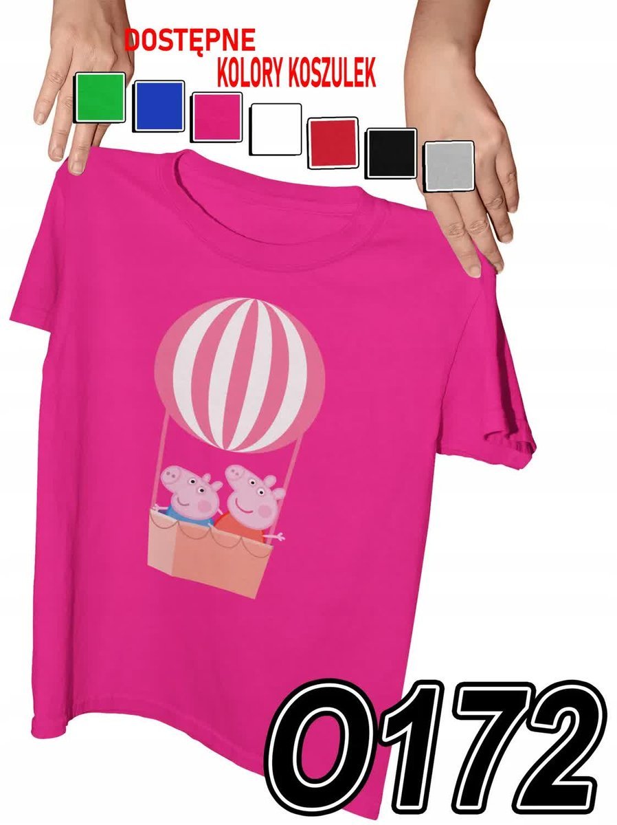 Koszulka Dziecięca Z Nadrukiem Świnka Różowa Bajki George - M 134-140