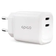 Ładowarki do telefonów - Epico Ładowarka sieciowa 2x USB-C, 45W 9915101100143 Biała - miniaturka - grafika 1