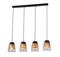 Lampy sufitowe - Candellux Lampa wisząca czarno-złota szklany klosz 4x60W E27 Fresno 34-78124 34-78124 - miniaturka - grafika 1