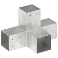 Akcesoria do ogrodzeń - vidaXL Łącznik do słupków w kształcie X, metalowy, 81x81 mm - miniaturka - grafika 1