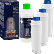 Akcesoria i części do ekspresów do kawy - Mocny DeLonghi Odkamieniacz 500ml 3x Filtr AquaLunga do Ekspresu DeLonghi - miniaturka - grafika 1