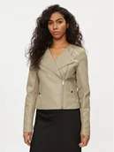 Kurtki damskie - Vero Moda Kurtka z imitacji skóry Riley 10302441 Beżowy Slim Fit - miniaturka - grafika 1