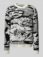 Swetry męskie - Sweter z dzianiny z okrągłym dekoltem model ‘PANKU’ - miniaturka - grafika 1