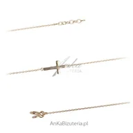 Bransoletki - ankabizuteria.pl Bransoletka srebrna pozłacana z krzyżykiem - najleps - miniaturka - grafika 1