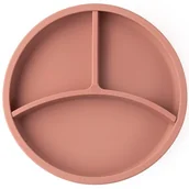 Miseczki i talerzyki dla dzieci - ECORASCALS Talerzyk 2 w 1 trójdzielny silikonowy purpurowy ROSE z przyssawką - miniaturka - grafika 1