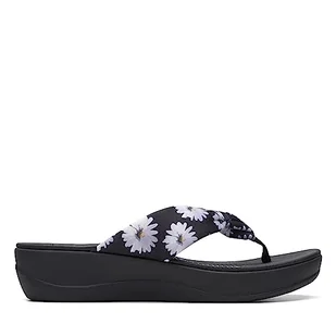 Clarks Arla Glison, Klapki Damskie, Czarny Wielu Tekstylia, 39 EU - Klapki i japonki damskie - miniaturka - grafika 1