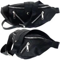 Nerki - DAMSKA SASZETKA NERKA TOREBKA CROSSBODY BAG NA RAMIĘ CZARNA - miniaturka - grafika 1