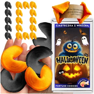 Ciasteczka z wróżbą na imprezę Halloween chińskie dla dzieci straszne 10 sz - Pieczywo chrupkie - miniaturka - grafika 1