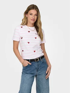 ONLY T-Shirt Kita 15316574 Biały Regular Fit - Koszulki i topy damskie - miniaturka - grafika 1