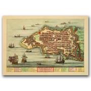 Plakaty - Plakat vintage Stara mapa wyspy Malta Valletta A3 - miniaturka - grafika 1