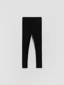 Spodnie i spodenki dla dziewczynek - Reserved - Prążkowane legginsy - czarny - miniaturka - grafika 1