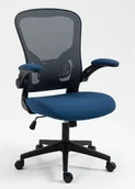 Fotele i krzesła biurowe - Krzesło obrotowe niebieskie Q-333 oparcie szara siatka - miniaturka - grafika 1