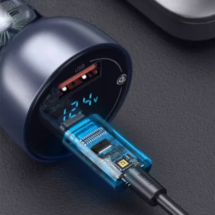 Baseus ładowarka samochodowa USB / USB Typ C 65 W 5 A SCP Quick Charge 4.0+ Power Delivery 3.0 ekran LCD + kabel USB Typ C - USB Typ C szary (TZCCKX-0G) - Ładowarki samochodowe - miniaturka - grafika 20