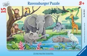 Rowerki biegowe - RAVENSBURGER Puzzle 15el Afrykańskie zwierzęta 061365 - miniaturka - grafika 1