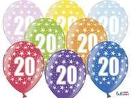Urodziny dla dorosłych - PartyDeco "Balony 30cm, 20th Birthday, Metallic Mix (1 op. / 50 szt.)" SB14M-020-000 [13990091] - miniaturka - grafika 1