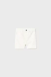 Spodnie i spodenki dla chłopców - Mayoral szorty bawełniane dziecięce kolor biały regulowana talia - grafika 1