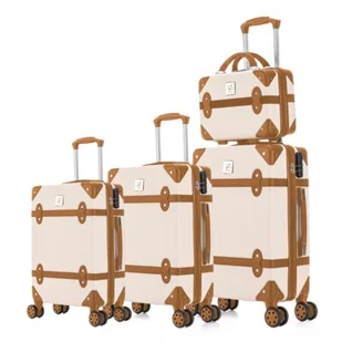 Zestaw walizek SEMI LINE T5506-0 Beżowo-brązowy - Walizki - miniaturka - grafika 1