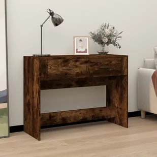 vidaXL Stolik konsolowy, przydymiony dąb, 100x39x75 cm - Konsole i sekretarzyki - miniaturka - grafika 1