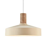 Lampy sufitowe - Wisząca lampa Elvas 38 w odcieniu beżu z eleganckim marmurowym zawieszeniem - miniaturka - grafika 1