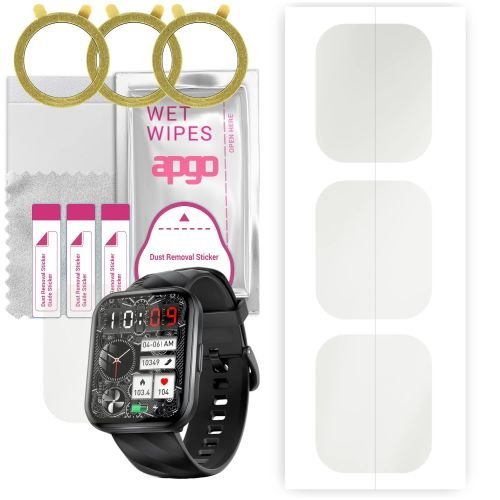 3x folia ochronna hydrożelowa MATOWA do Kumi KU6 Meta - apgo Smartwatch Hydrogel MATTE Protection Ochrona na ekran smartwatcha