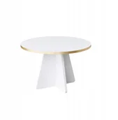 Ławy i stoliki kawowe - Kavos staliukas Asir, 60x40x60 cm, auksinis/baltas - miniaturka - grafika 1