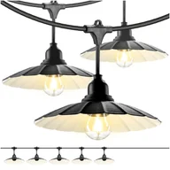 Lampy ogrodowe - ZESTAW CRETE Girlanda ogrodowa 5m + kabel 10m + 5x klosz czarny M1 - miniaturka - grafika 1