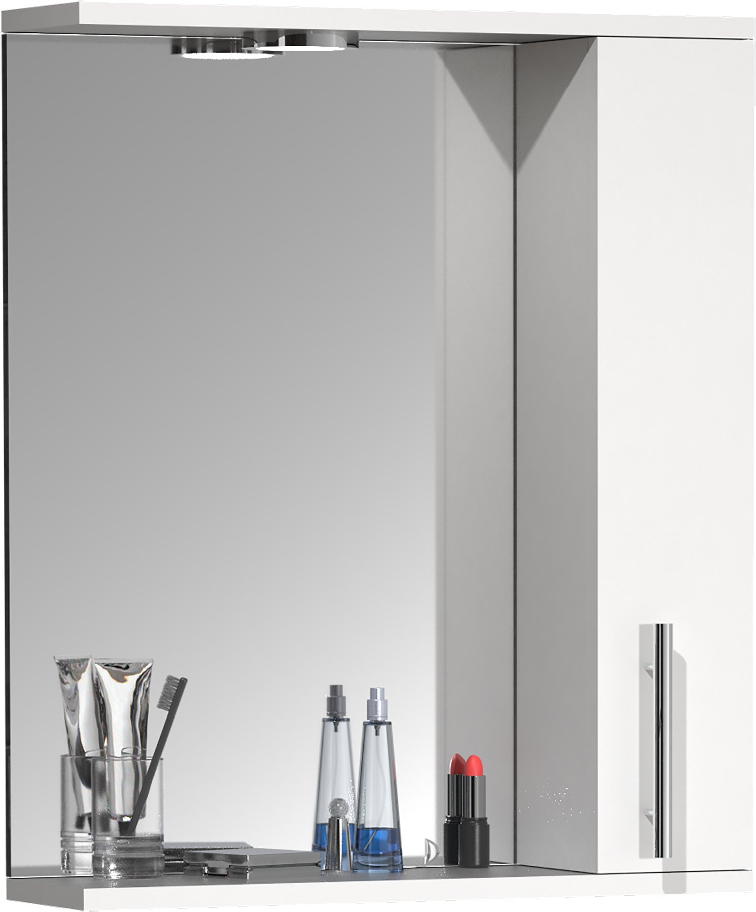 LisaloM szafka łazienkowa z lustrem biały.