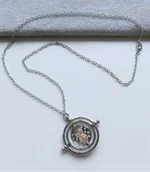Naszyjniki - Naszyjnik 50cm Harry Potter Zmieniacz czasu klepsydra amulet gadżet 4cm - miniaturka - grafika 1