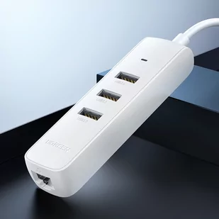 Ugreen HUB 4w1 USB Typ C - 3x USB Typ A 3.1 Gen 1 + RJ45 biały (CM416 50620) - Huby USB - miniaturka - grafika 2