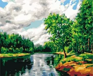 Malowanie po numerach - Spokój nad rzeką - Malowanie po numerach 30x40 cm - miniaturka - grafika 1