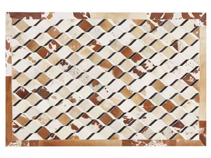 Beliani Dywan patchwork skórzany 160 x 230 cm brązowy SERINOVA - Dywany - miniaturka - grafika 1
