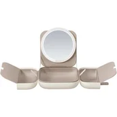 Lusterka do makijażu - AMIRO Różowe Lusterko kosmetyczne z podświetleniem LED i kosmetyczką AML115N - miniaturka - grafika 1