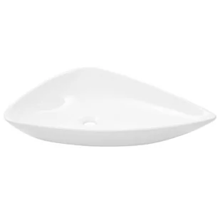 vidaXL Umywalka ceramiczna, trójkątna, 645 x 455 x 115 mm, biała - Umywalki - miniaturka - grafika 1
