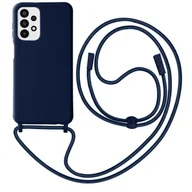 Etui i futerały do telefonów - Etui na smycz do Samsung Galaxy A23 5G / M23 Półsztywne etui na smycz 80cm granatowe - miniaturka - grafika 1