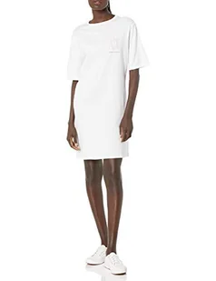 Armani Exchange Damska koszulka z logo Studded Icon Dress Casual Dress, biały, XS - Koszulki i topy damskie - miniaturka - grafika 1
