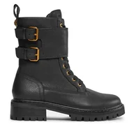 Botki damskie - Trapery Kurt Geiger 225-Brooke Combat Boot 559700109 Czarny - miniaturka - grafika 1