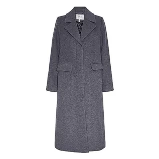 Płaszcze damskie - YAS Damski płaszcz wełniany Yaslima Ls Wool Mix Coat S. Noos, Medium Grey Melange, XS - grafika 1