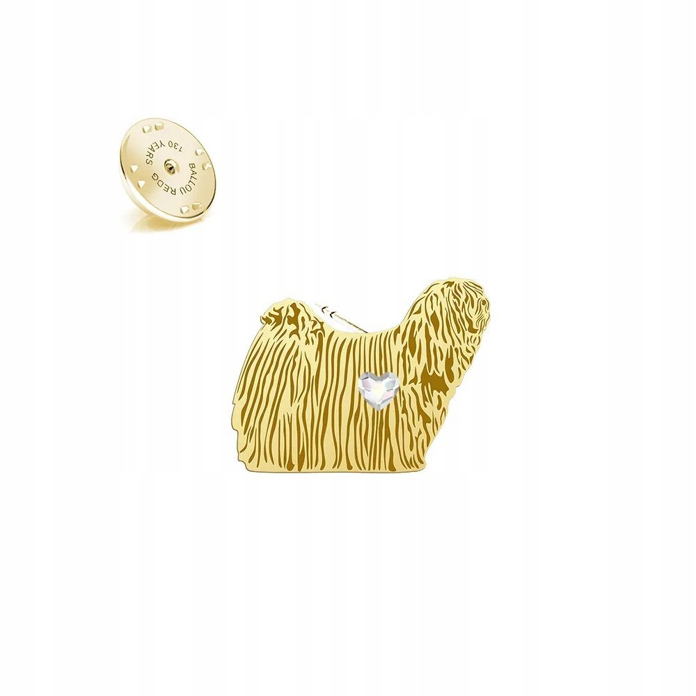 Wpinka Złota z psem Puli 925 Biżuteria Prezent Pin Kobieta DEDYKACJA GRATIS