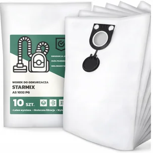 10x Worek do Odkurzacza Starmix As 1032 Pg Syntetyczny Tekstylny Worki G9 - Worki do odkurzaczy - miniaturka - grafika 1