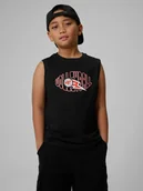 Koszulki dla chłopców - 4F Koszulka bez rękawów loose z nadrukiem chłopięca - czarna 164 (13-14 lat) - miniaturka - grafika 1