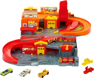 Hot Wheels Rajdowe miasto Przenośny zestaw JFH37 - Tory, garaże, parkingi - miniaturka - grafika 1
