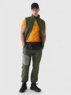 Męskie spodnie casual 4F 4FRAW24TTROM1351- khaki - Spodnie sportowe męskie - miniaturka - grafika 1