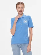 Koszulki i topy damskie - Tommy Hilfiger Polo Reg Crest Emb Polo Ss WW0WW41061 Niebieski Regular Fit - miniaturka - grafika 1