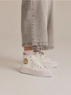 Buty dla dziewczynek - Reserved - Wysokie trampki Pusheen - złamana biel - miniaturka - grafika 1