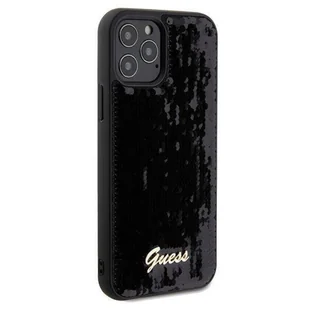 Guess GUHCP12MPSFDGSK iPhone 12/12 Pro 6.1" czarny/black hardcase Sequin Script Metal - Etui i futerały do telefonów - miniaturka - grafika 15