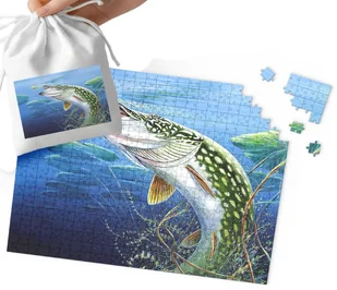 PUZZLE TRADYCYJNE - RYBY WĘDKOWANIE DLA FANA WĘDKOWANIA 110EL + WORECZEK - Puzzle - miniaturka - grafika 1