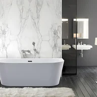 Wanny - VENTE-UNIQUE Wanna wolnostojąca przyścienna– DIVINA – 200 l – 150 × 75 × 58 cm – kolor biały - miniaturka - grafika 1