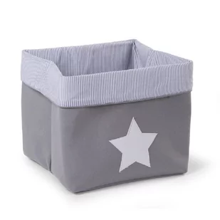 Childhome Pudełko płócienne 32 x 32 x 29 cm Grey Stripes - Pojemniki na zabawki - miniaturka - grafika 1