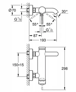 GROHE 33624DA1 Essence New OHM bath exp - Pisuary - miniaturka - grafika 1