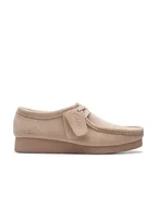 Mokasyny damskie - Clarks Skórzane trzewiki "Wallabee" w kolorze beżowym - miniaturka - grafika 1